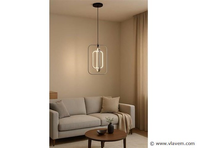 Led hanglamp – 5835/3 – 45w – zilver – in hoogte verstelbaar – rechthoekig design - afbeelding 1 van  3