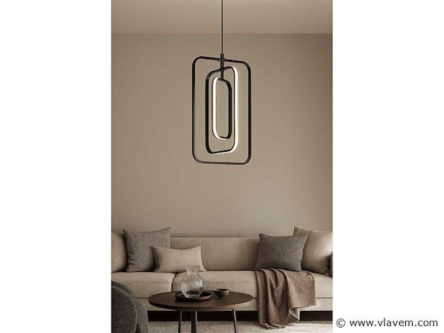 Led hanglamp – 5835/3 – 45w – zwart – in hoogte verstelbaar – rechthoekig design - afbeelding 2 van  3