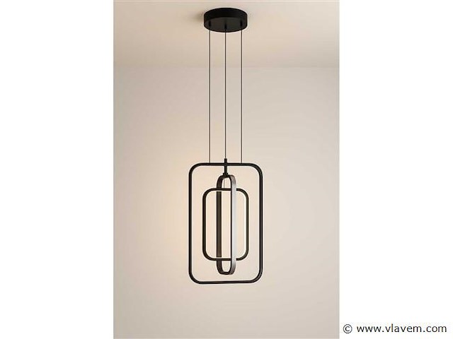 Led hanglamp – 5835/3 – 45w – zwart – in hoogte verstelbaar – rechthoekig design - afbeelding 3 van  3