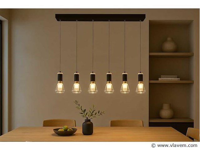 Led hanglamp . b029/5 . 3000k . warm wit . 600 mm . in hoogte verstelbaar . zilver - afbeelding 1 van  4