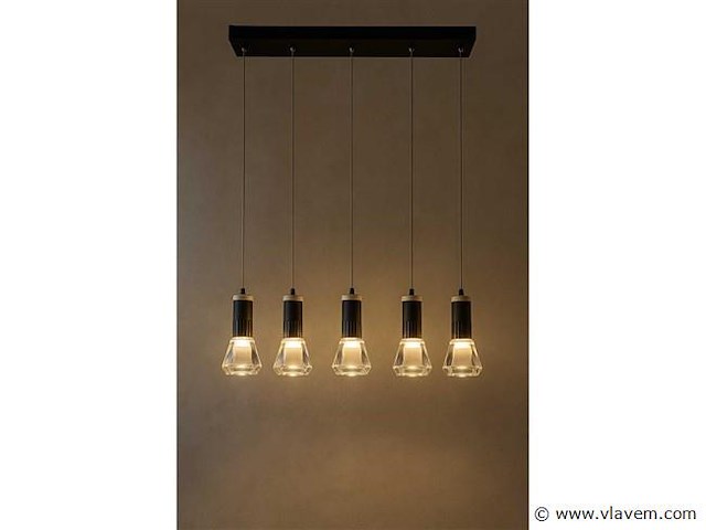 Led hanglamp . b029/5 . 3000k . warm wit . 600 mm . in hoogte verstelbaar . zilver - afbeelding 2 van  4