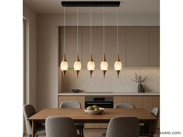 Led hanglamp – b040/5 – 3000k – warm wit – 600 mm – in hoogte verstelbaar – zilver - afbeelding 2 van  4