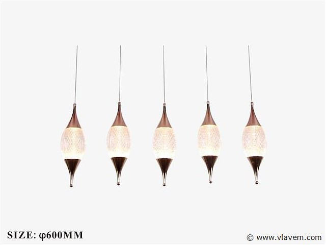 Led hanglamp – b040/5 – 3000k – warm wit – 600 mm – in hoogte verstelbaar – zilver - afbeelding 3 van  4