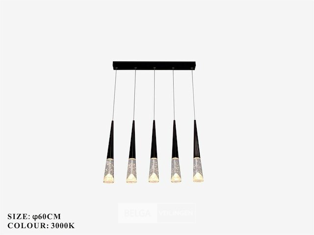 Led hanglamp – b043/5 – 3000k – warm wit – 600 mm – in hoogte verstelbaar – zilver - afbeelding 4 van  5