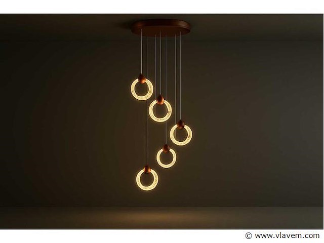 Led hanglamp – b052/6 – 3000k – warm wit – ø350 mm – in hoogte verstelbaar – zilver - afbeelding 1 van  3