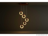 Led hanglamp – b052/6 – 3000k – warm wit – ø350 mm – in hoogte verstelbaar – zilver - afbeelding 1 van  3