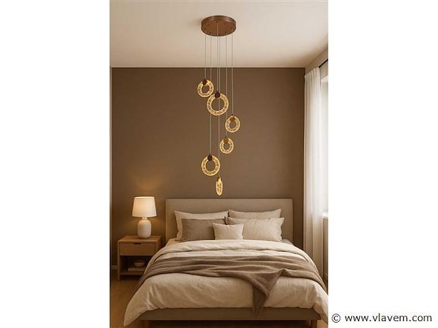 Led hanglamp – b052/6 – 3000k – warm wit – ø350 mm – in hoogte verstelbaar – zilver - afbeelding 3 van  3