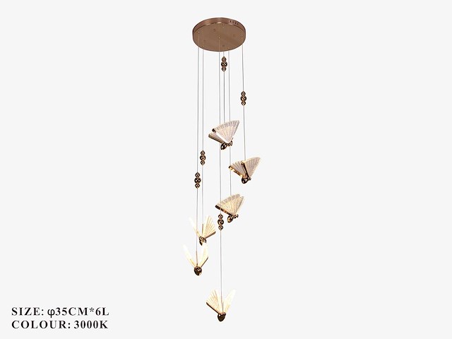 Led hanglamp – b053/6 – 3000k – warm wit – ø350 mm – in hoogte verstelbaar – zilver - afbeelding 3 van  3