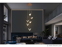 Led hanglamp – b053/6 – 3000k – warm wit – ø350 mm – in hoogte verstelbaar – zilver - afbeelding 1 van  3