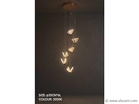 Led hanglamp . b053/6 . 3000k . warm wit . ø350 mm . in hoogte verstelbaar . zilver - afbeelding 2 van  3