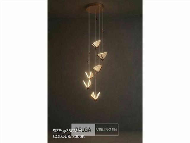 Led hanglamp – b053/6 – 3000k – warm wit – ø350 mm – in hoogte verstelbaar – zilver - afbeelding 3 van  4