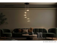 Led hanglamp – b060/6 – 3000k – warm wit – ø350 mm – in hoogte verstelbaar – zilver - afbeelding 1 van  4