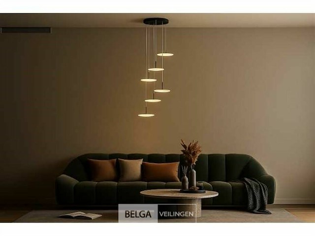 Led hanglamp – b060/6 – 3000k – warm wit – ø350 mm – in hoogte verstelbaar – zilver - afbeelding 3 van  5