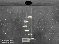 Led hanglamp – b060/6 – 3000k – warm wit – ø350 mm – in hoogte verstelbaar – zilver - afbeelding 5 van  5