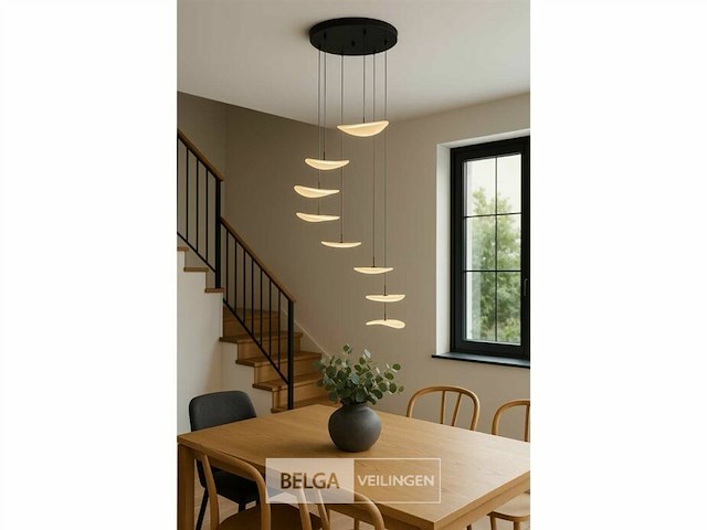 Led hanglamp – b060/8 – 3000k – warm wit – ø400 mm – in hoogte verstelbaar – zilver - afbeelding 3 van  4