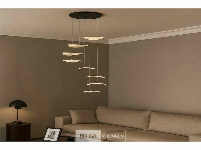 Led hanglamp – b060/8 – 3000k – warm wit – ø400 mm – in hoogte verstelbaar – zilver - afbeelding 1 van  4