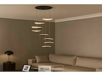 Led hanglamp – b060/8 – 3000k – warm wit – ø400 mm – in hoogte verstelbaar – zilver - afbeelding 1 van  4