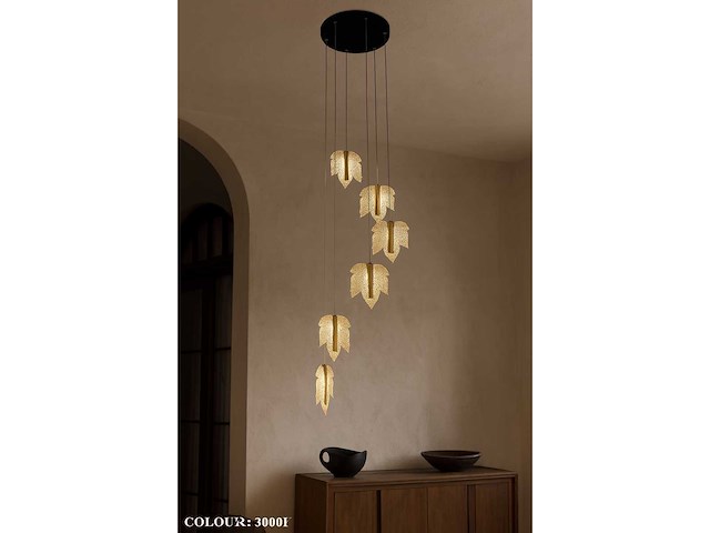 Led hanglamp – b063/6 – 3000k – warm wit – ø350 mm – in hoogte verstelbaar – zilver - afbeelding 1 van  5