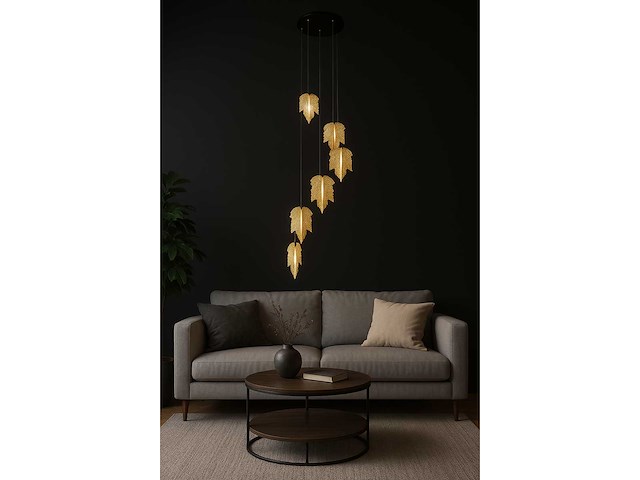 Led hanglamp – b063/6 – 3000k – warm wit – ø350 mm – in hoogte verstelbaar – zilver - afbeelding 4 van  5