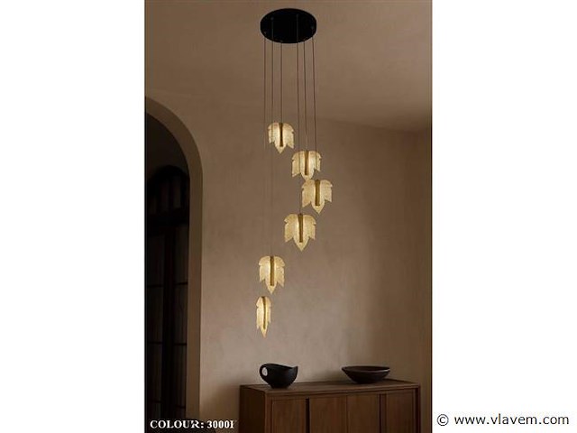 Led hanglamp – b063/6 – 3000k – warm wit – ø350 mm – in hoogte verstelbaar – zilver - afbeelding 1 van  5