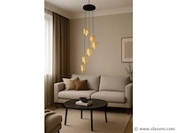 Led hanglamp . b063/6 . 3000k . warm wit . ø350 mm . in hoogte verstelbaar . zilver - afbeelding 2 van  5