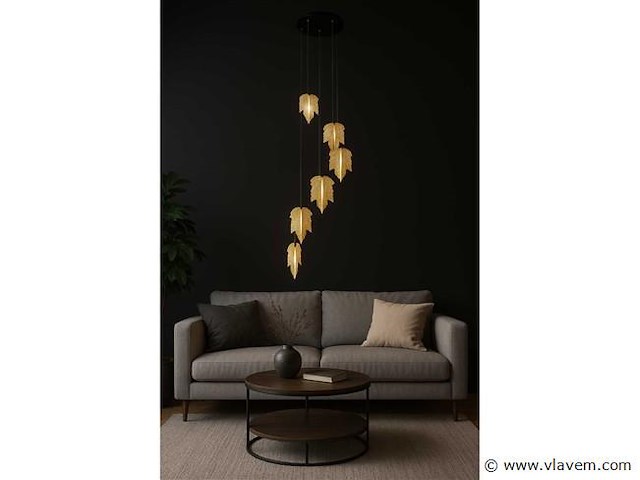 Led hanglamp . b063/6 . 3000k . warm wit . ø350 mm . in hoogte verstelbaar . zilver - afbeelding 4 van  5