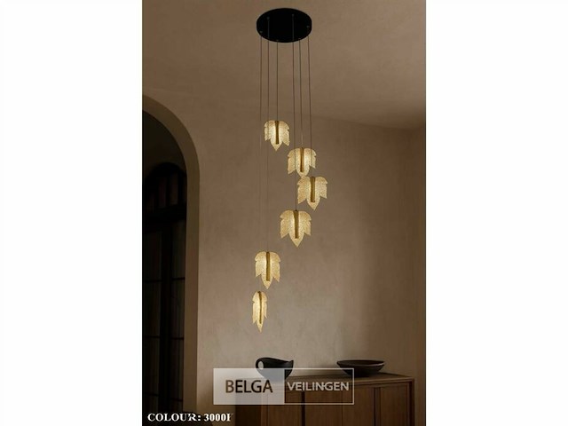 Led hanglamp – b063/6 – 3000k – warm wit – ø350 mm – in hoogte verstelbaar – zilver - afbeelding 1 van  6