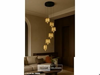 Led hanglamp – b063/6 – 3000k – warm wit – ø350 mm – in hoogte verstelbaar – zilver - afbeelding 4 van  6