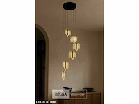 Led hanglamp – b063/6 – 3000k – warm wit – ø350 mm – in hoogte verstelbaar – zilver - afbeelding 2 van  6