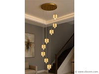 Led hanglamp – b063/8 – 3000k – warm wit – ø400 mm – in hoogte verstelbaar – zilver - afbeelding 2 van  4