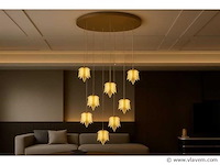 Led hanglamp . b063/8 . 3000k . warm wit . ø400 mm . in hoogte verstelbaar . zilver - afbeelding 1 van  4