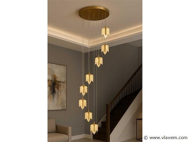 Led hanglamp . b063/8 . 3000k . warm wit . ø400 mm . in hoogte verstelbaar . zilver - afbeelding 2 van  4
