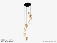 Led hanglamp . b063/8 . 3000k . warm wit . ø400 mm . in hoogte verstelbaar . zilver - afbeelding 4 van  4