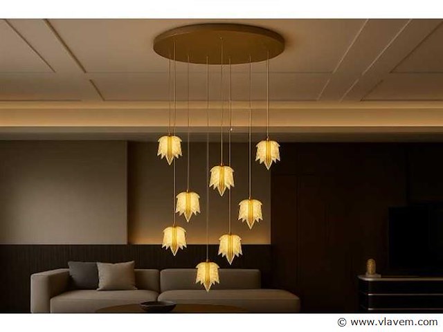 Led hanglamp – b063/8 – 3000k – warm wit – ø400 mm – in hoogte verstelbaar – zilver - afbeelding 1 van  4