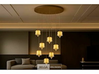 Led hanglamp – b063/8 – 3000k – warm wit – ø400 mm – in hoogte verstelbaar – zilver - afbeelding 1 van  5