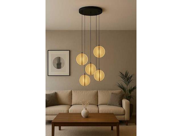 Led hanglamp – b067/5 – 3000k – warm wit – ø350 mm – in hoogte verstelbaar – zilver - afbeelding 2 van  4