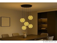 Led hanglamp . b067/5 . 3000k . warm wit . ø350 mm . in hoogte verstelbaar . zilver - afbeelding 1 van  4
