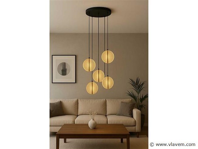 Led hanglamp . b067/5 . 3000k . warm wit . ø350 mm . in hoogte verstelbaar . zilver - afbeelding 2 van  4