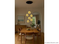 Led hanglamp . b067/5 . 3000k . warm wit . ø350 mm . in hoogte verstelbaar . zilver - afbeelding 3 van  4