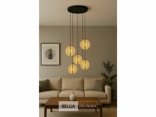 Led hanglamp – b067/5 – 3000k – warm wit – ø350 mm – in hoogte verstelbaar – zilver - afbeelding 3 van  5