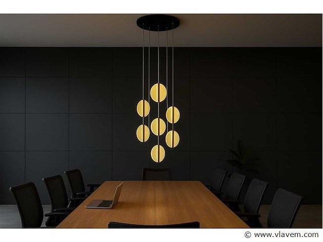 Led hanglamp – b067/7 – 3000k – warm wit – ø400 mm – in hoogte verstelbaar – zilver - afbeelding 1 van  4