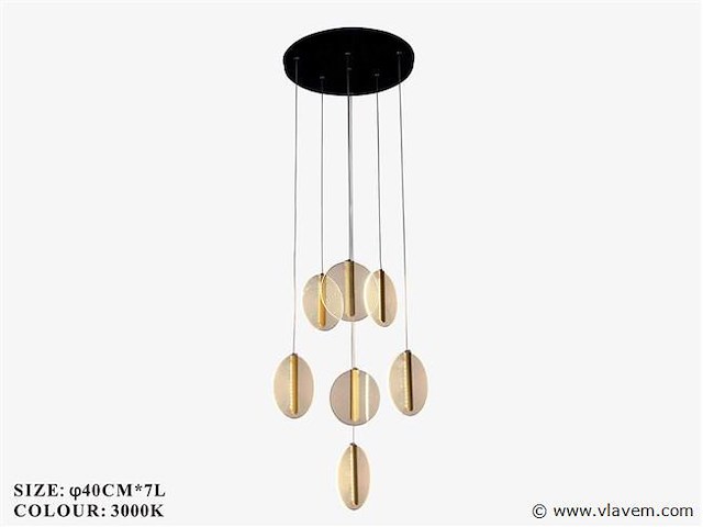 Led hanglamp – b067/7 – 3000k – warm wit – ø400 mm – in hoogte verstelbaar – zilver - afbeelding 4 van  4