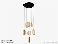 Led hanglamp – b067/7 – 3000k – warm wit – ø400 mm – in hoogte verstelbaar – zilver - afbeelding 4 van  4