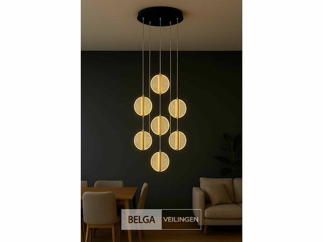 Led hanglamp – b067/7 – 3000k – warm wit – ø400 mm – in hoogte verstelbaar – zilver - afbeelding 3 van  5