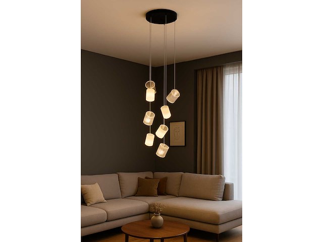 Led hanglamp – b068/7 – 3000k – warm wit – ø400 mm – in hoogte verstelbaar – zilver - afbeelding 3 van  3