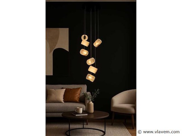 Led hanglamp – b068/7 – 3000k – warm wit – ø400 mm – in hoogte verstelbaar – zilver - afbeelding 2 van  4