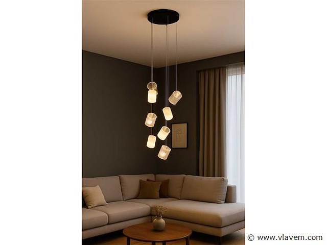 Led hanglamp – b068/7 – 3000k – warm wit – ø400 mm – in hoogte verstelbaar – zilver - afbeelding 3 van  4