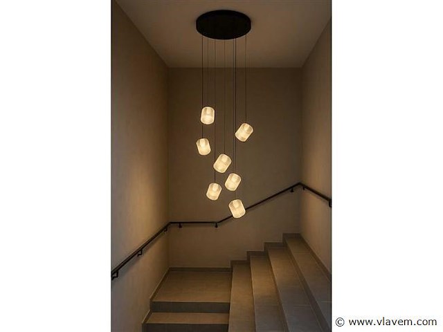 Led hanglamp . b068/7 . 3000k . warm wit . ø400 mm . in hoogte verstelbaar . zilver - afbeelding 4 van  4