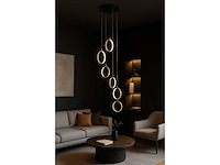 Led hanglamp – b069/6 – 3000k – warm wit – ø350 mm – in hoogte verstelbaar – zilver - afbeelding 3 van  5