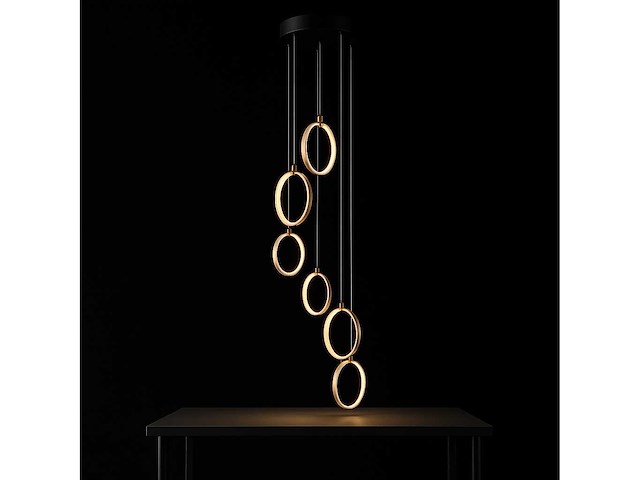 Led hanglamp – b069/6 – 3000k – warm wit – ø350 mm – in hoogte verstelbaar – zilver - afbeelding 5 van  5